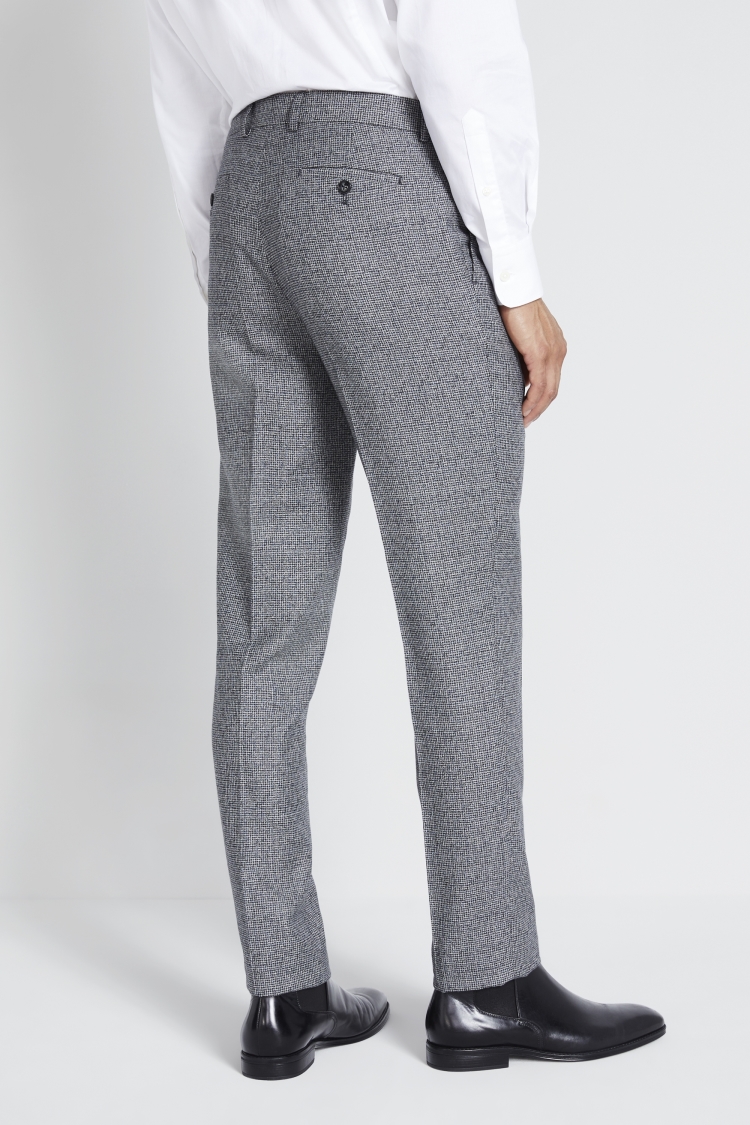 Italian Slim Fit Black and White Puppytooth Pants